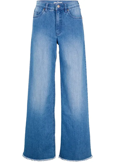 Wide leg stretch jeans, high waist, bonprix
