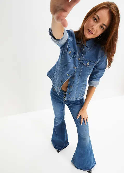 Flared jeans met onafgewerkte randen, bonprix