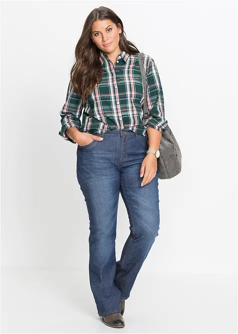 Thermo bootcut jeans, high waist, bonprix