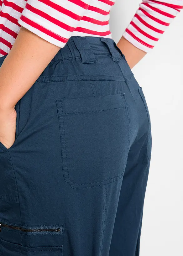 Mid waist cargo jeans in een katoenmix, bonprix