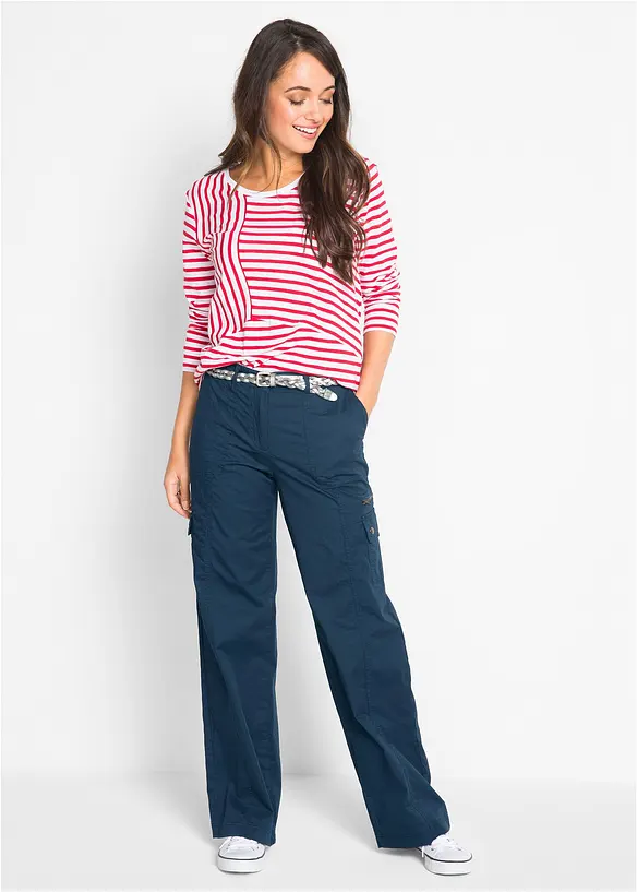 Mid waist cargo jeans in een katoenmix, bonprix