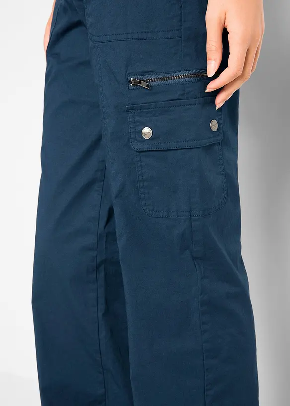 Mid waist cargo jeans in een katoenmix, bonprix
