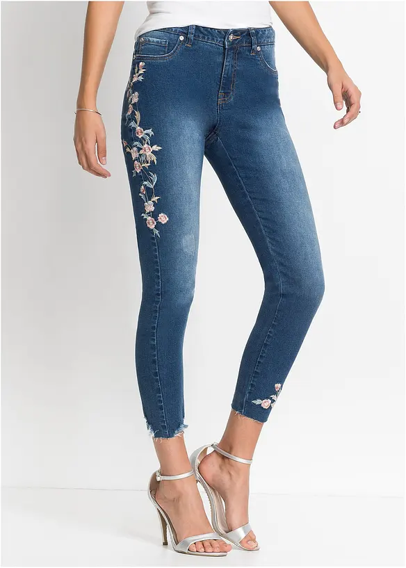 Jeans met borduursel, bonprix