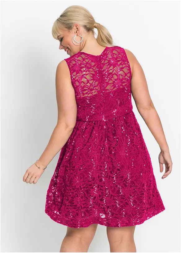 Kanten jurk met geborduurde pailletten, bonprix