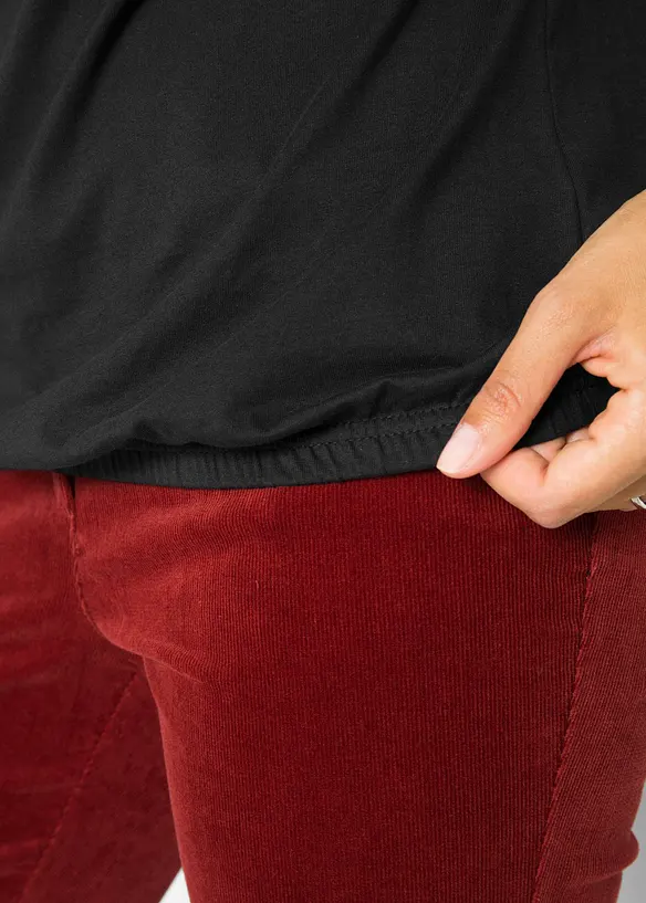 Katoenen longsleeve met elastiek van katoen, bonprix