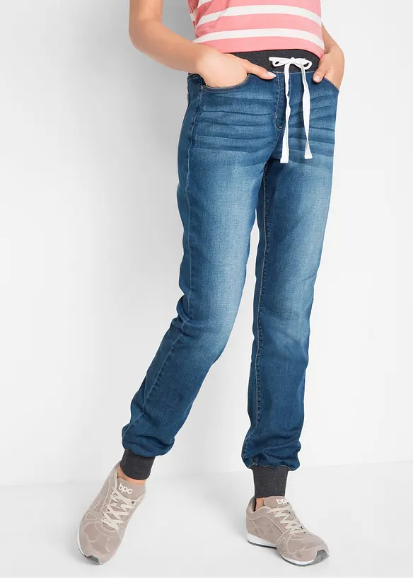 Boyfriend jeans mid waist met comfortband, bonprix