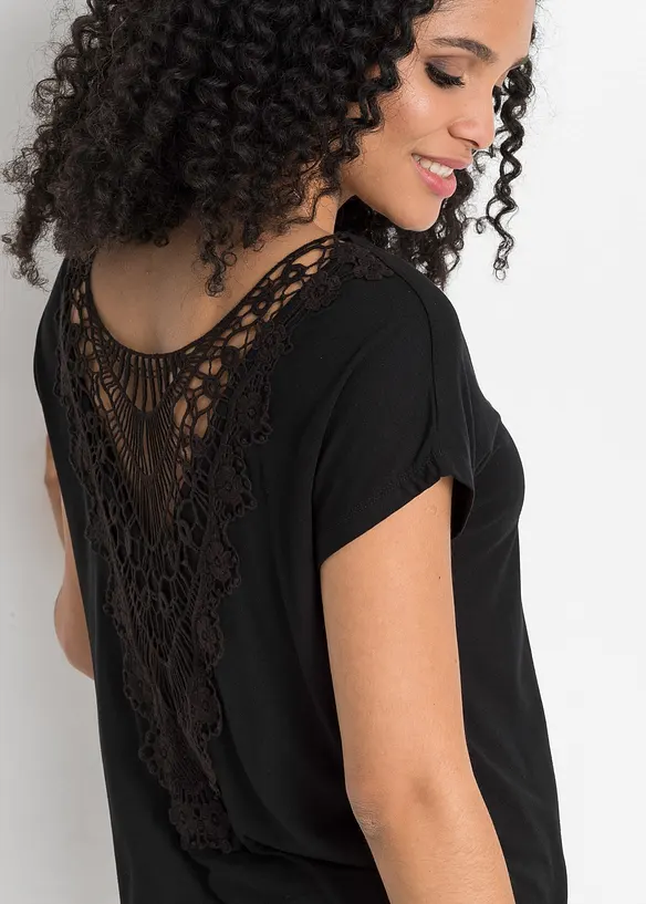 Shirt met gehaakte inzet, bonprix