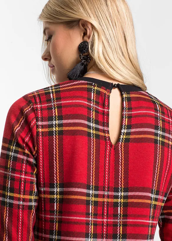 Mini jurk van jacquard met een ruitmotief, bonprix