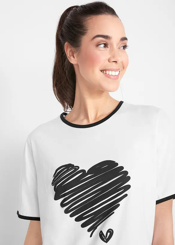 Lang shirt (set van 2), korte mouw, bonprix