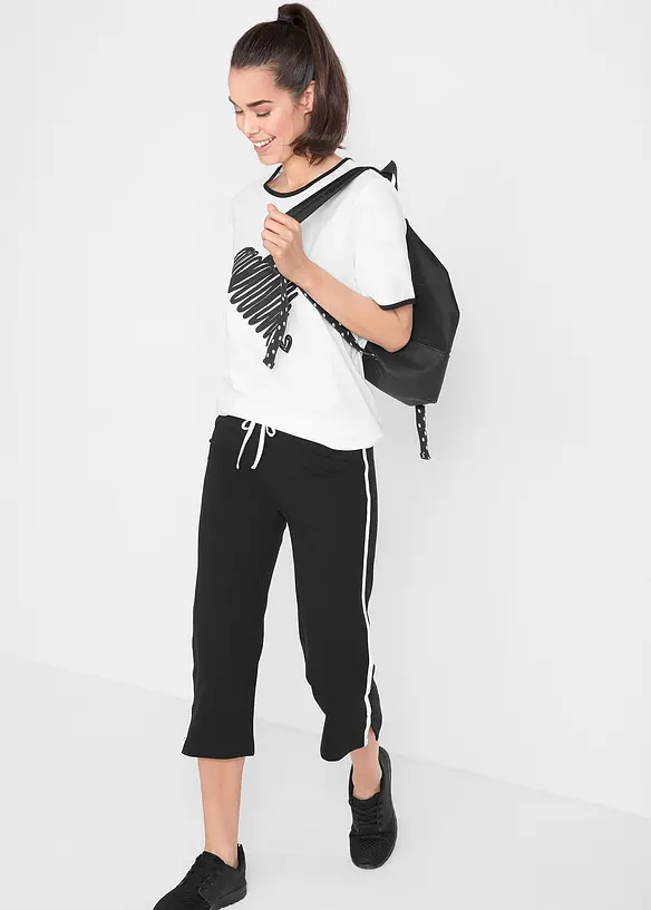 Lang shirt (set van 2), korte mouw, bonprix