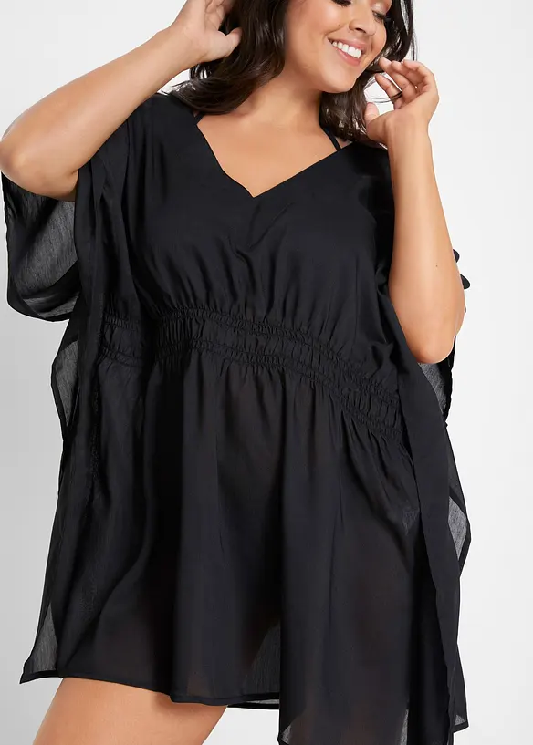 Transparante strandtuniek met V-hals, bonprix