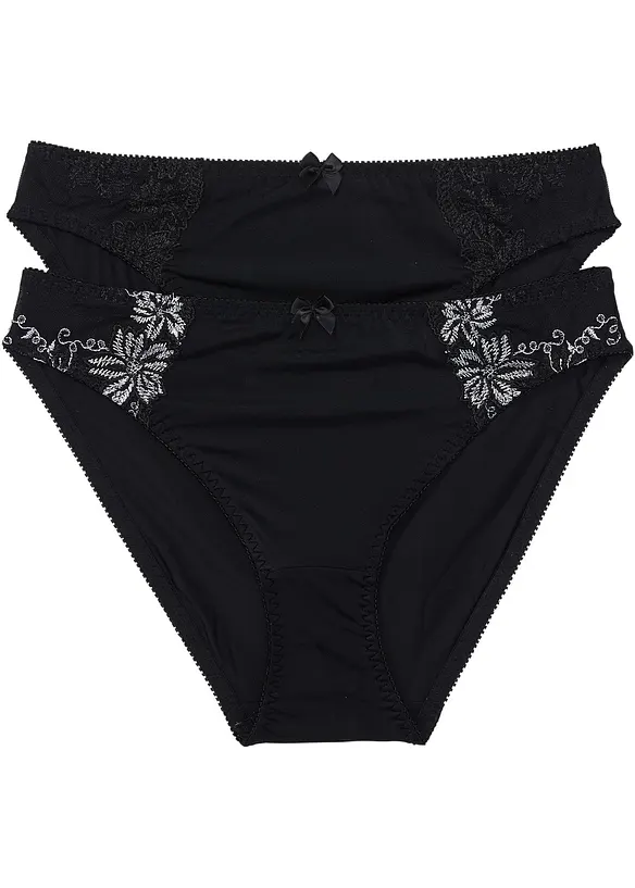 Slip met mooi borduursel (set van 2), bonprix