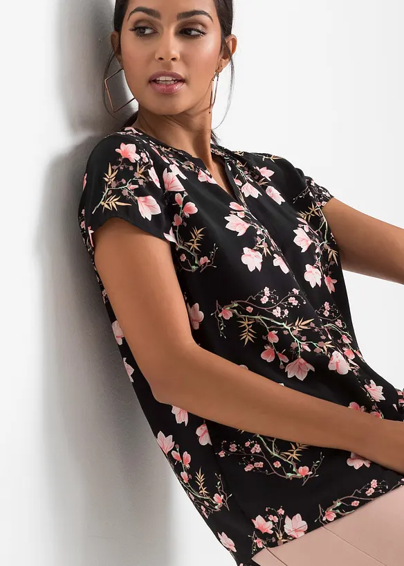 Blouse van viscose met korte mouwen, bonprix
