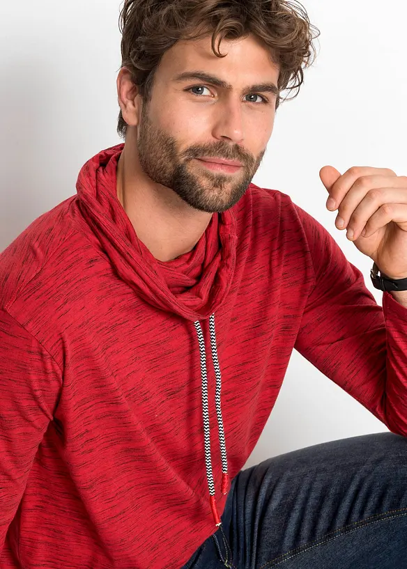 Longsleeve met sjaalkraag, bonprix