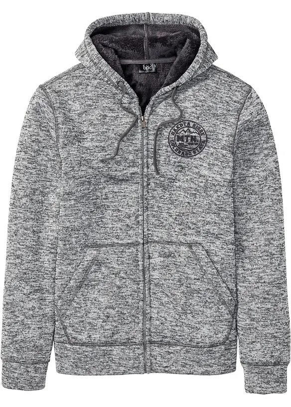 Sweatvest met capuchon en teddy voering, bonprix