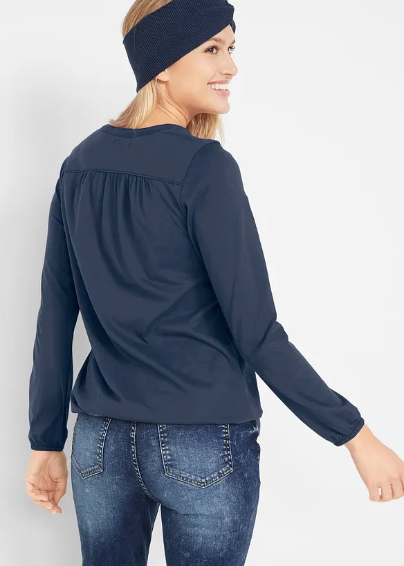Henley shirt van katoen met lange mouwen, bpc bonprix collection
