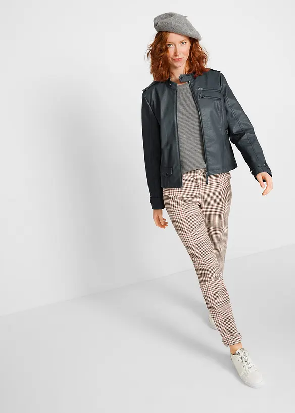 Imitatieleren jas met ritssluitingen, bpc bonprix collection