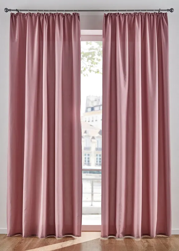 Onderhoudsvriendelijk microvezel gordijn (2 stuks), bonprix