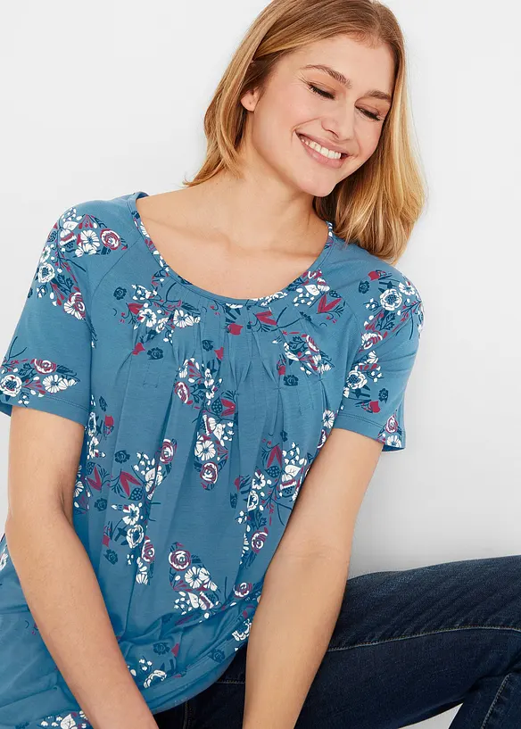 Puntig toelopend longshirt, korte mouw, bonprix