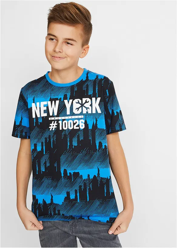 Jongens T-shirt (set van 2) van biologisch katoen, bonprix