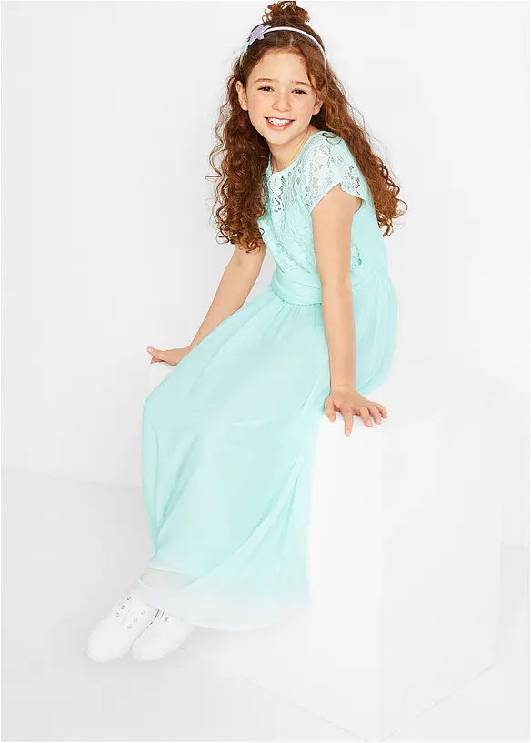 Chiffon jurk met kant, bonprix