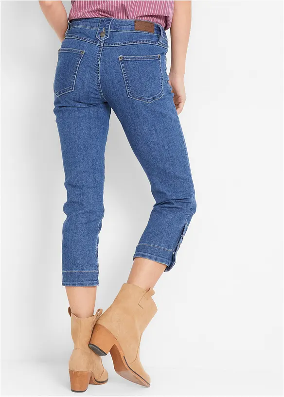 Slim fit mid waist jeans, cropped, bonprix