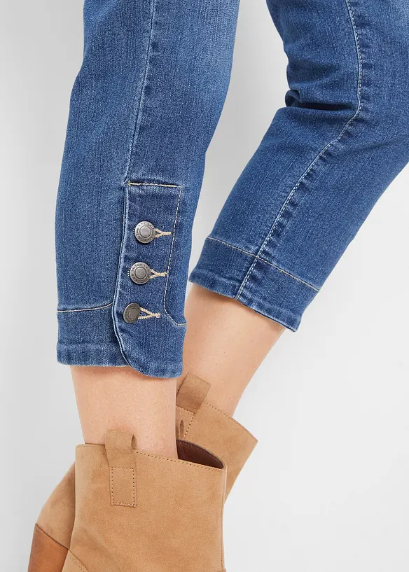 Slim fit mid waist jeans, cropped, bonprix