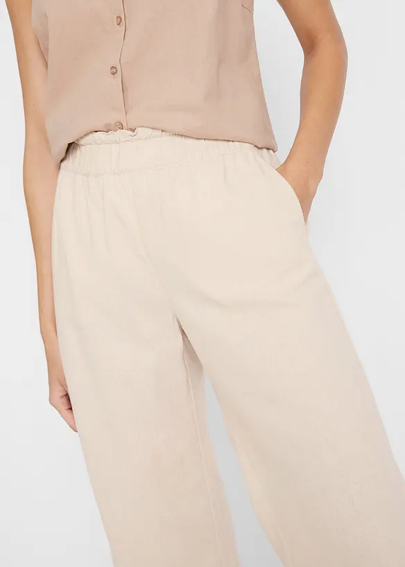 Culotte met linnen, tot op de kuit, bonprix