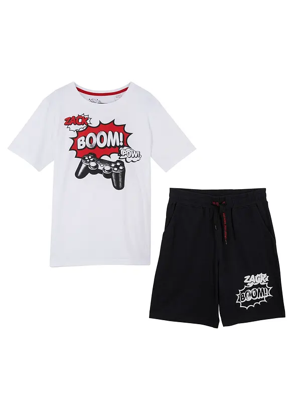 T-shirt en bermuda van biologisch katoen (2-dlg. set), bonprix