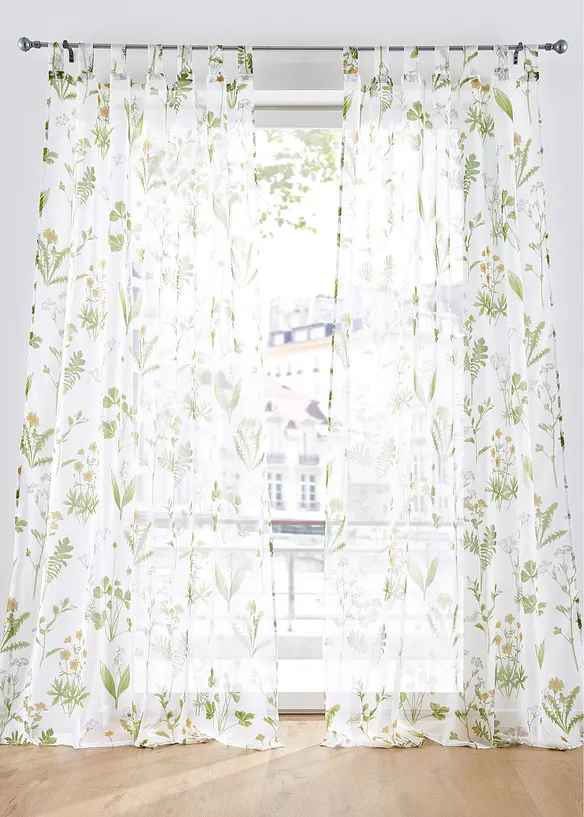 Transparant gordijn met bloemenprint (1 stuk), bonprix