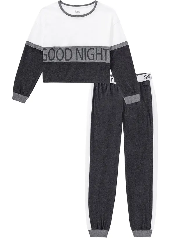 Pyjama met cropped longsleeve (2-dlg.), bpc bonprix collection