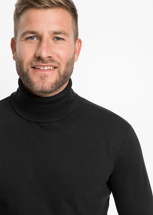 Longsleeve met col van puur biologisch katoen, bonprix