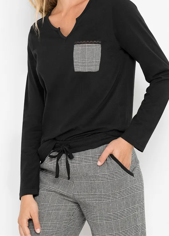 Pyjama met flanellen broek, bonprix