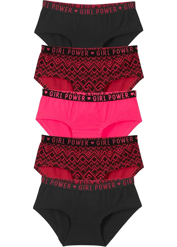 Meisjes hipster met katoen (set van 5), bonprix