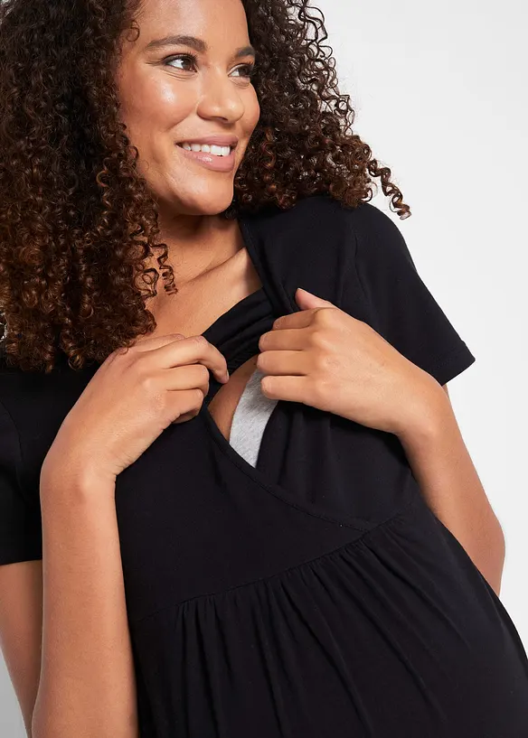 2-in-1 zwangerschapsshirt / voedingsshirt (set van 2), bonprix