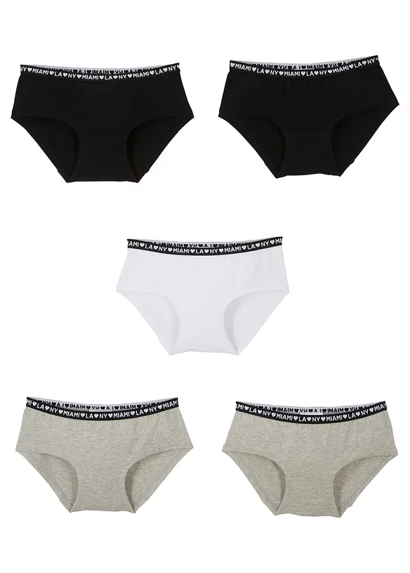 Meisjes hipster met katoen (set van 5), bonprix