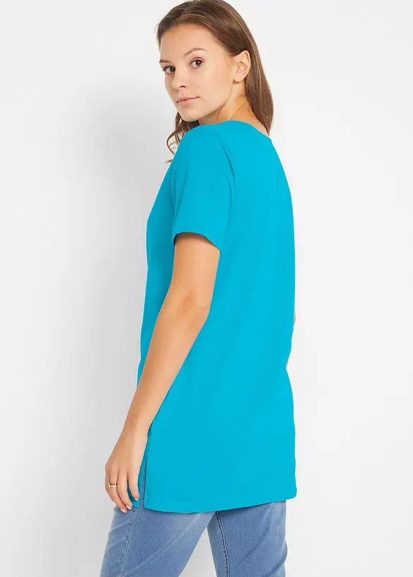 Basic longshirt met V-hals (set van 2), bonprix