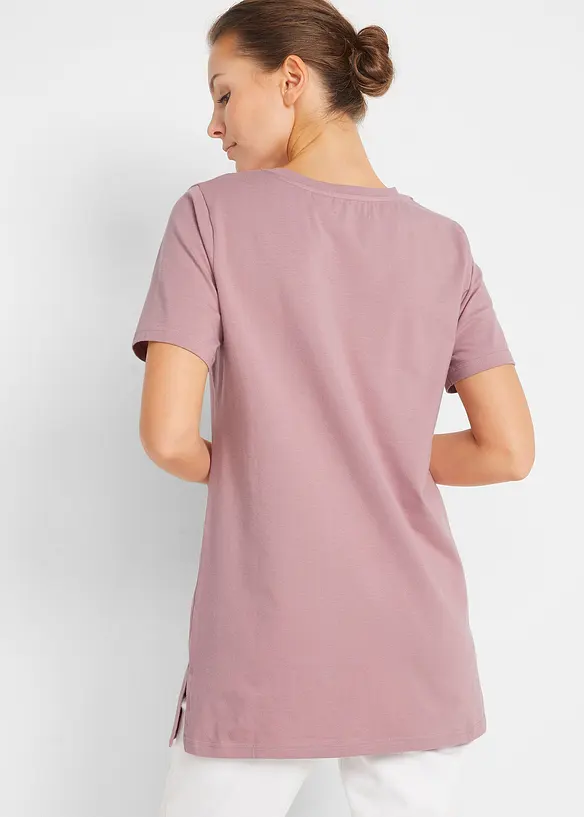 Basic longshirt met V-hals (set van 2), bonprix
