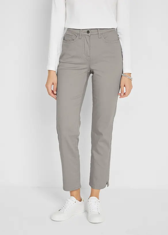 Stretch broek met rechte pijpen, mid waist, bonprix