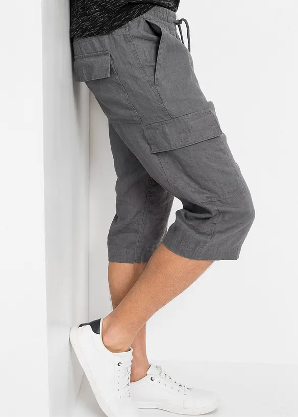 Cargo instapbermuda met linnen, bonprix