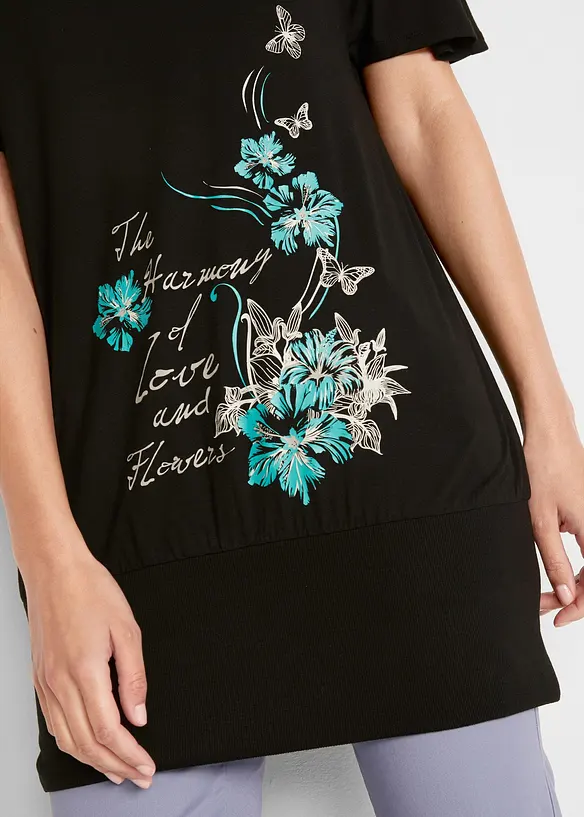 Shirt met boothals, halflange mouw, bonprix