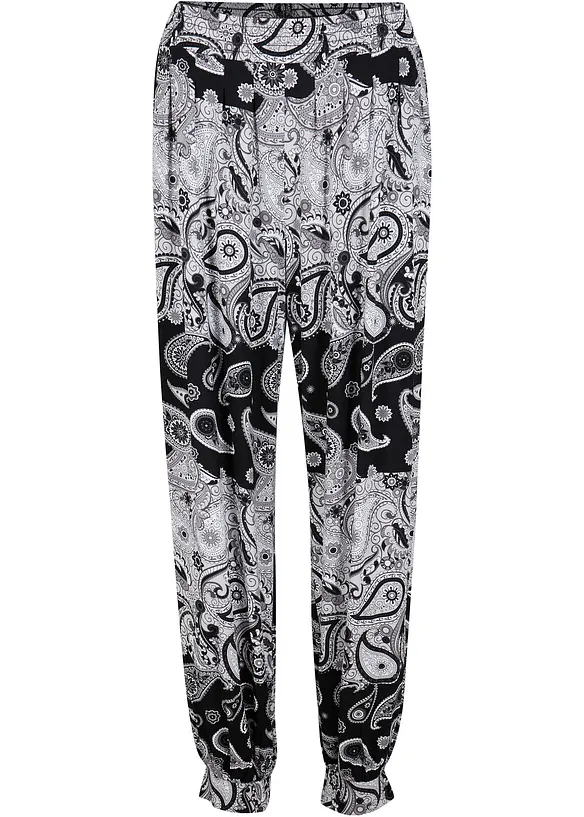 Gedessineerde jersey harembroek van soepele viscose, bonprix