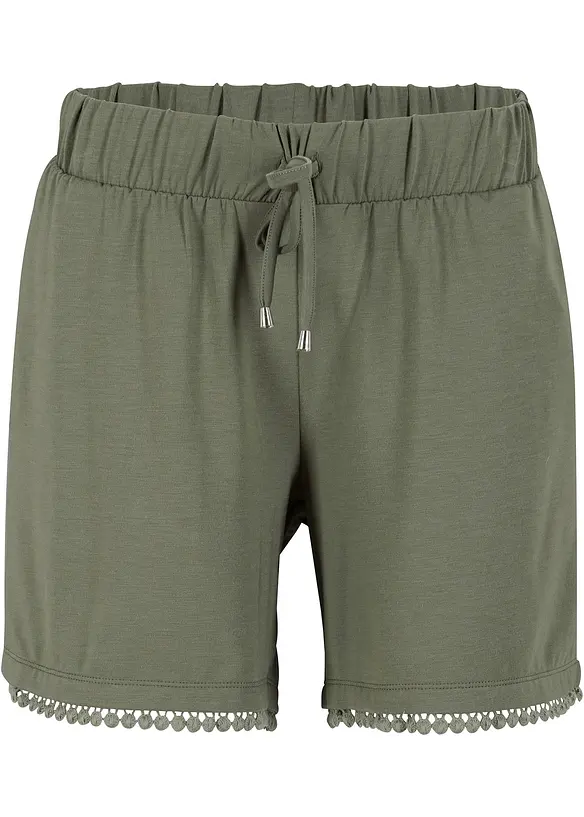 Jersey short in een viscosemix met een comfortabele band en kant, bonprix