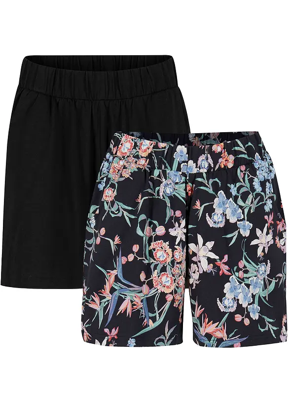 Katoenen jersey short met comfortband (set van 2), bonprix