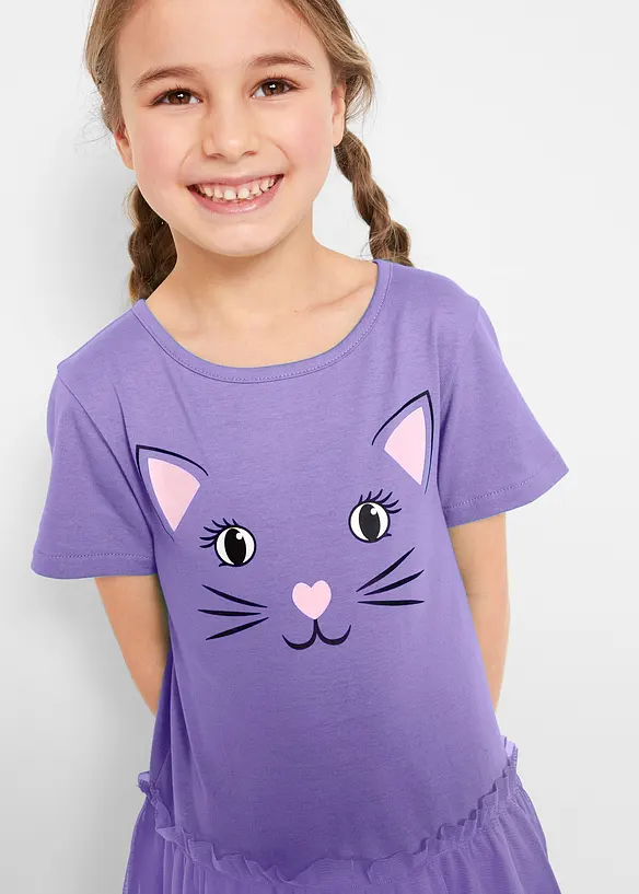 Meisjes jurk en poppenjurk (2-dlg. set) van biologisch katoen, bonprix