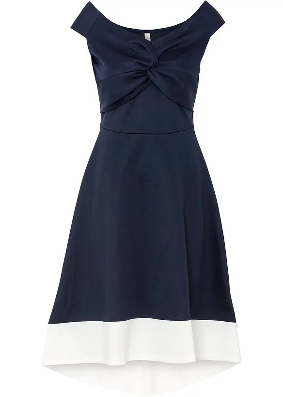 Carmen jurk met knoopdetail, bonprix