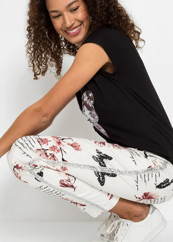 Losse twill broek, bonprix