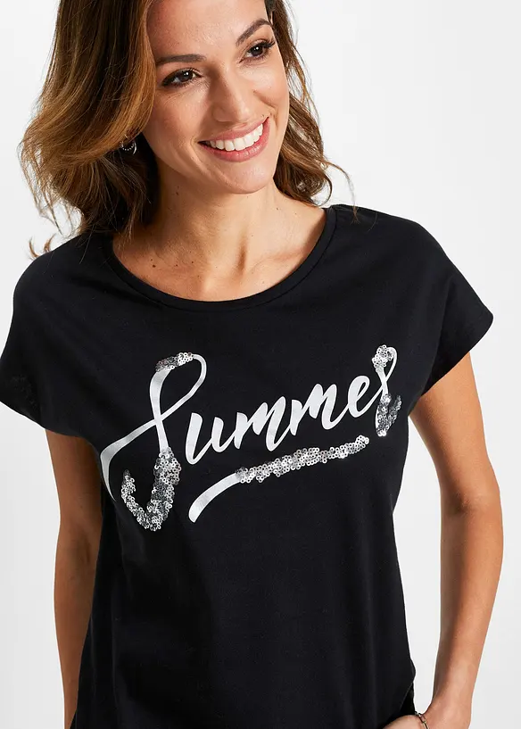 Shirt met pailletten, bonprix