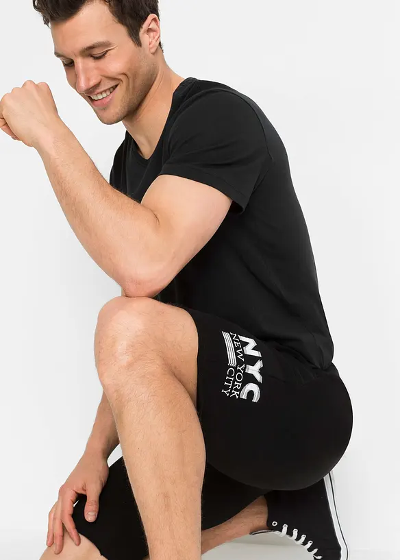 Sweat bermuda met onafgewerkte randen, regular fit, bonprix