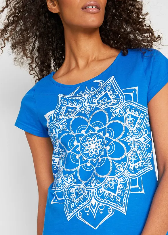 Shirt van effectgaren, korte mouw, bonprix